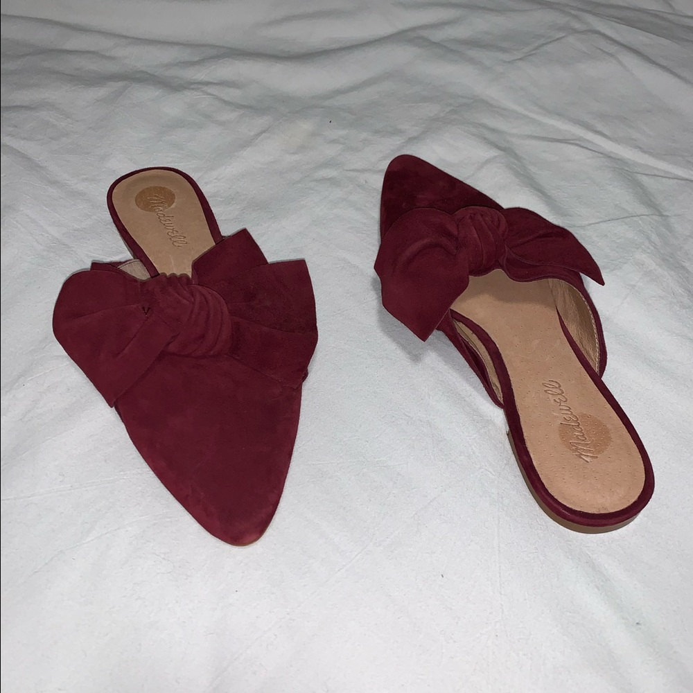 Madewell Burgundy Bow Slides